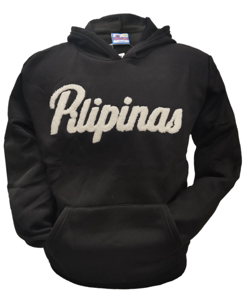 PILIPINAS YARN PULL-OVER HOODIE in Black/White for Mens